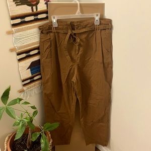 Burnt Orange High Waisted Tie Belt Pants